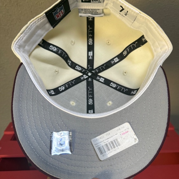 New Era 59Fifty NFL Washington Commanders Two-Tone Burgundy White Hat Size 7 1/4 - Picture 5 of 7